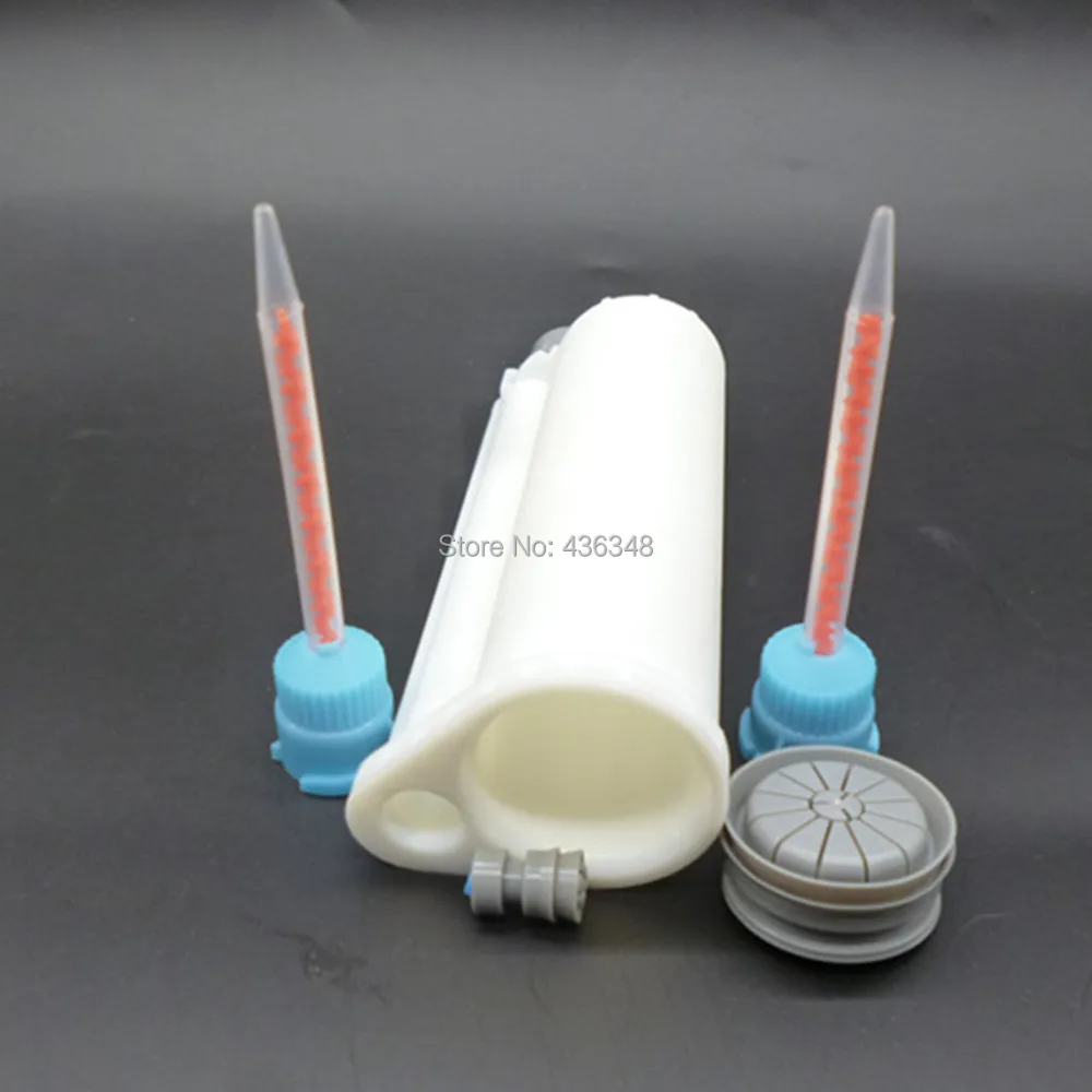 

Plastic Repair AB Glue 50ml Ratio 10:1 Cartridge Adhesive Tube Cartridge Assembly with 2 Nozzle for 50ML AB Glue Dispensing Gun