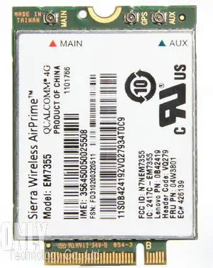 Карта Sierra Gobi5000 EM7355 NGFF FRU: 04W3801 беспроводная 4G LTE WWAN EVDO/HSPA модуль для Lenovo Thinkpad X240 T440