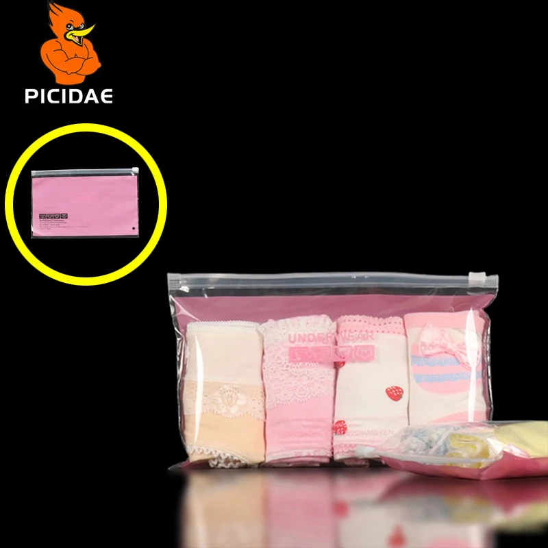 Розовые Трусики Женщина Печати Pattern Прозрачный Пакет Скольжения Слайд Клапан