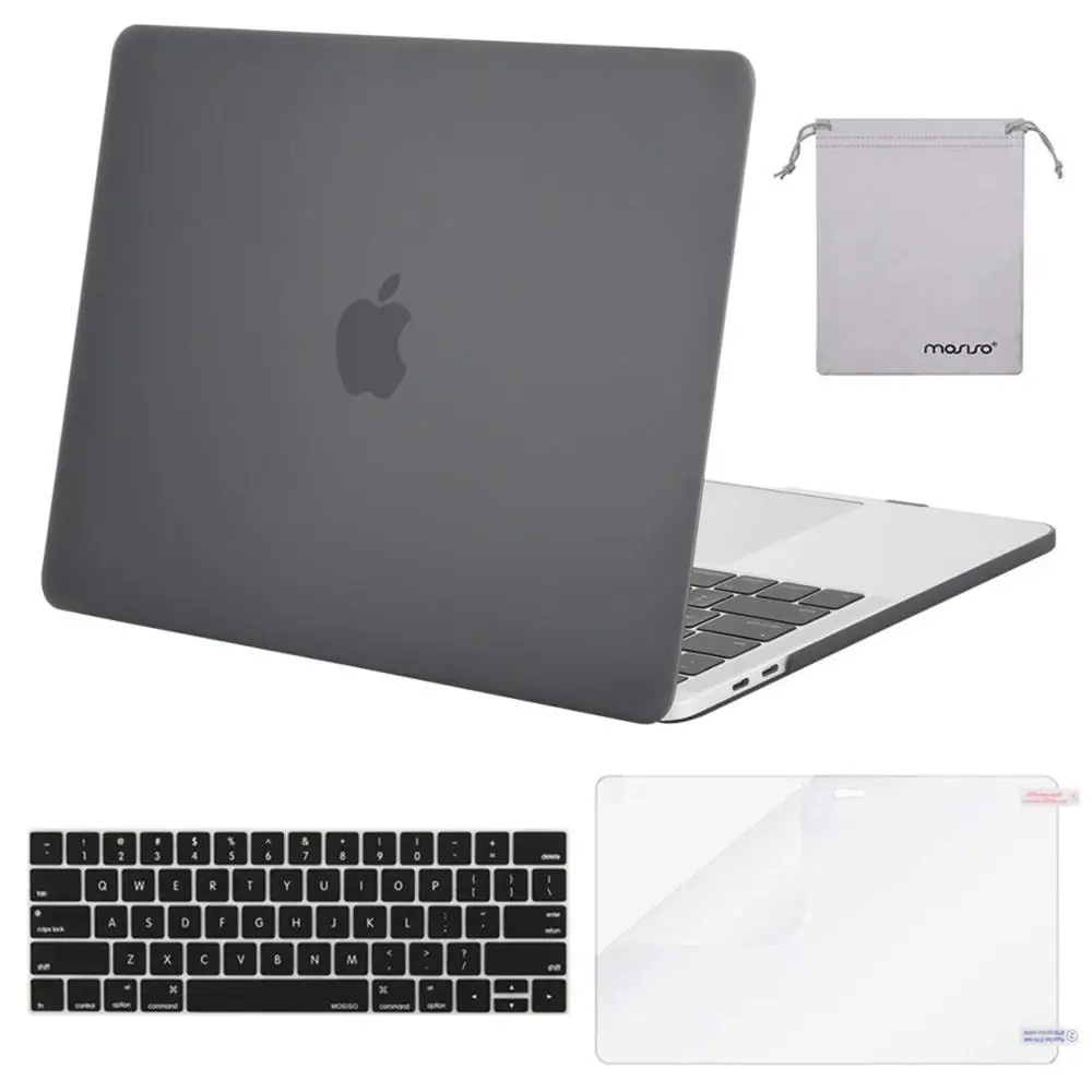 Matte Gray MOSISO матовый чехол для ноутбука Macbook Pro retina Air 11 12 13 15 чехол для New Air 13 A1932 New Pro 13 15 с сенсорной панелью - Цвет: Matte Gray