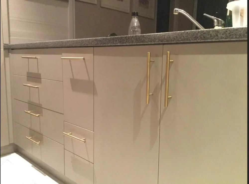 Мебельный ящик тянет полированный латунный кухонный шкаф ручки аппаратные