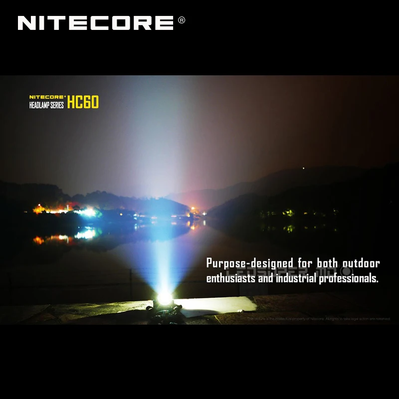 Лучшие продажи Nitecore HC60 1000 люмен CREE XM-L2 U2 светодиодный USB Перезаряжаемые фары с 3400 мА/ч, 18650 Батарея