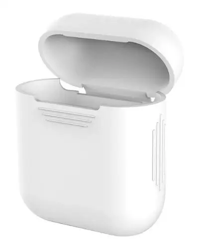 White Силиконовый чехол для Apple Airpods с защитой от потери, чехол, аксессуары для беспроводных наушников, белый, черный, красный - Цвет: White