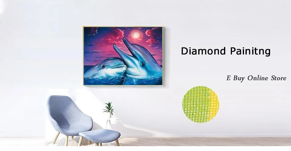 Huacan DIY 5D алмазная картина животные Дельфин Алмазная мозаика вышивка крестиком Алмазная вышивка полные стразы Рождественский подарок