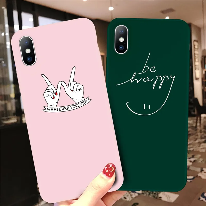 USLION Couple Love Heart Case For iPhone 6 7 6s 8 Plus Letter Phone Cases X XR XS Max Silicone TPU Soft Cover Fundas |