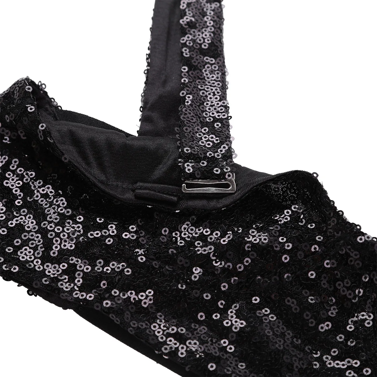 Женский бюстгальтер для танцев на шесте топ с блестящими пайетками Широкие