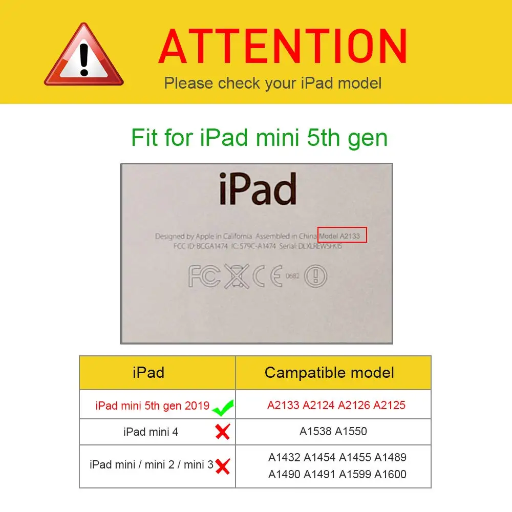 Для iPad Mini 5th поколения 2019 чехол 360 градусов вращающийся стенд Smart Cover для 5 mini5 A2133