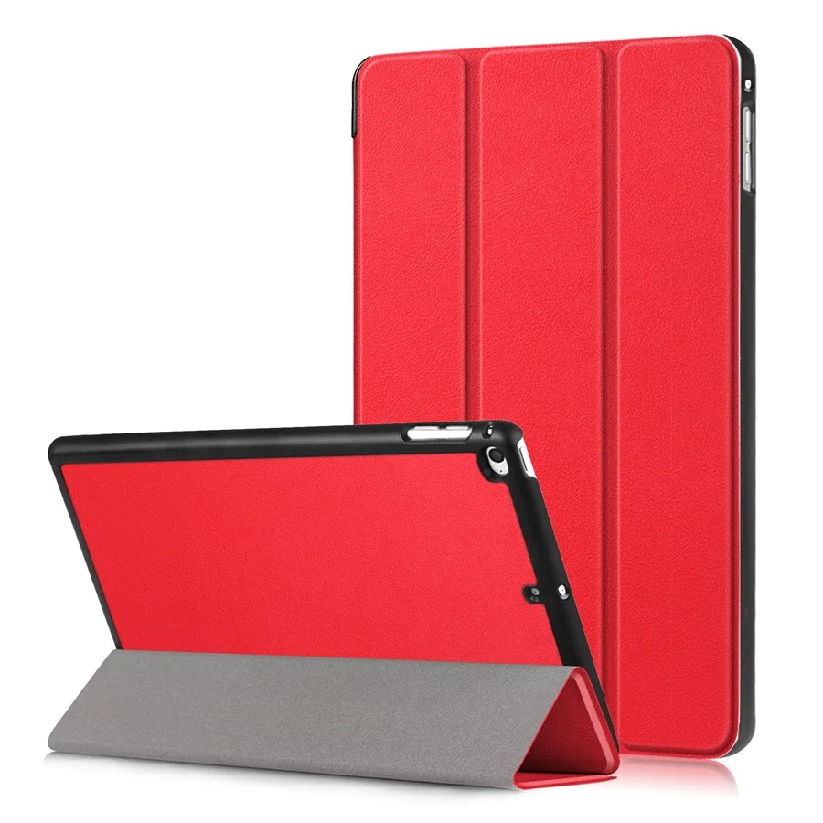 Для нового iPad mini 5 Чехол 7,9 дюймов выпуск трехслойная подставка PU смарт-чехол с принтом Чехол для iPad mini 4 5 Funda Авто Режим сна/пробуждения - Цвет: Красный