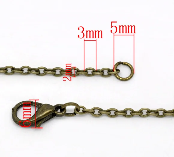 DoreenBeads 12 бронзовых тон Омаров застежка цепи ожерелья 2x3 мм 18 &quot(B14104) иу | Украшения