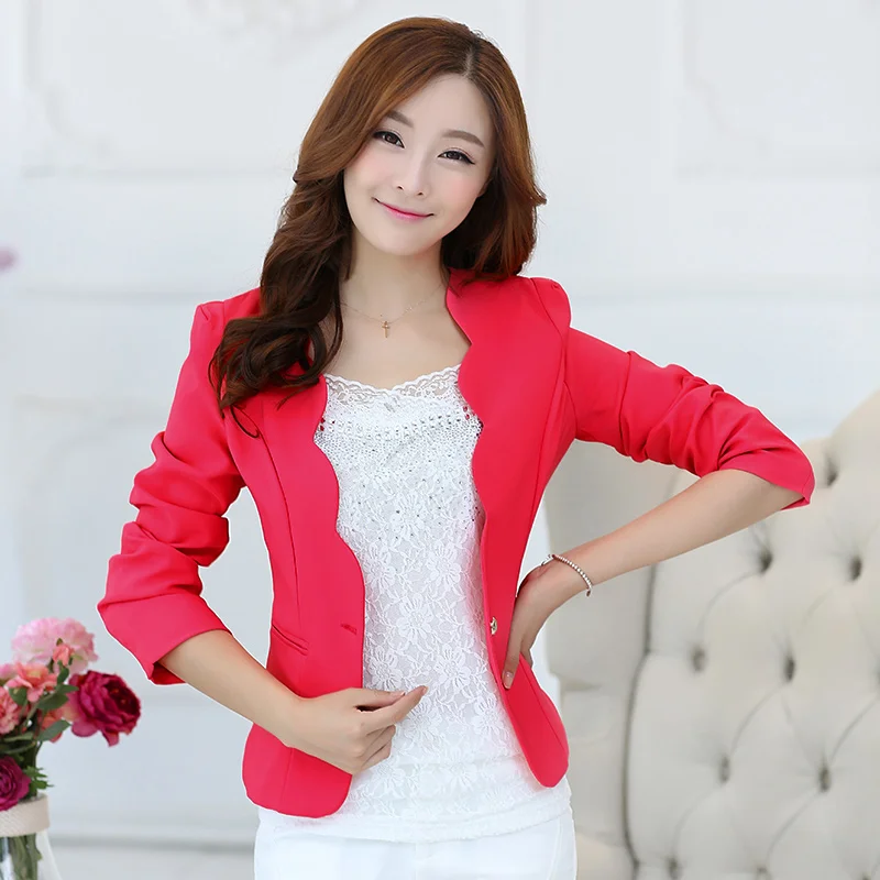 

J47515 Mini Slim Fit Blazer Jacket Sim fit Office Lady Blazer