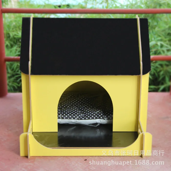 Two color courtyard Dog Beds house pet removable wooden kennel litter mats send dog New design|house ghost|house coffeehouse log |