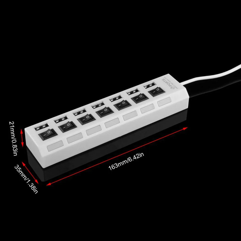 Вкл/Выкл Переключатель 7 портов USB 2 0 независимая розетка высокоскоростной