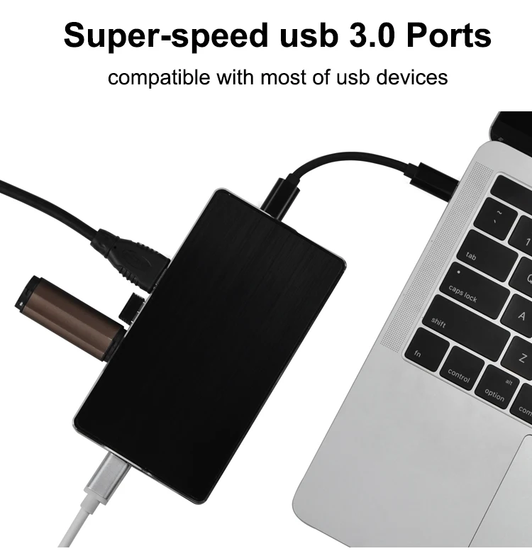 USB-C док-станции 8 все в одном Тип C к HDMI VGA SD USB 3 0 RJ45 сетевой адаптер концентратор с PD