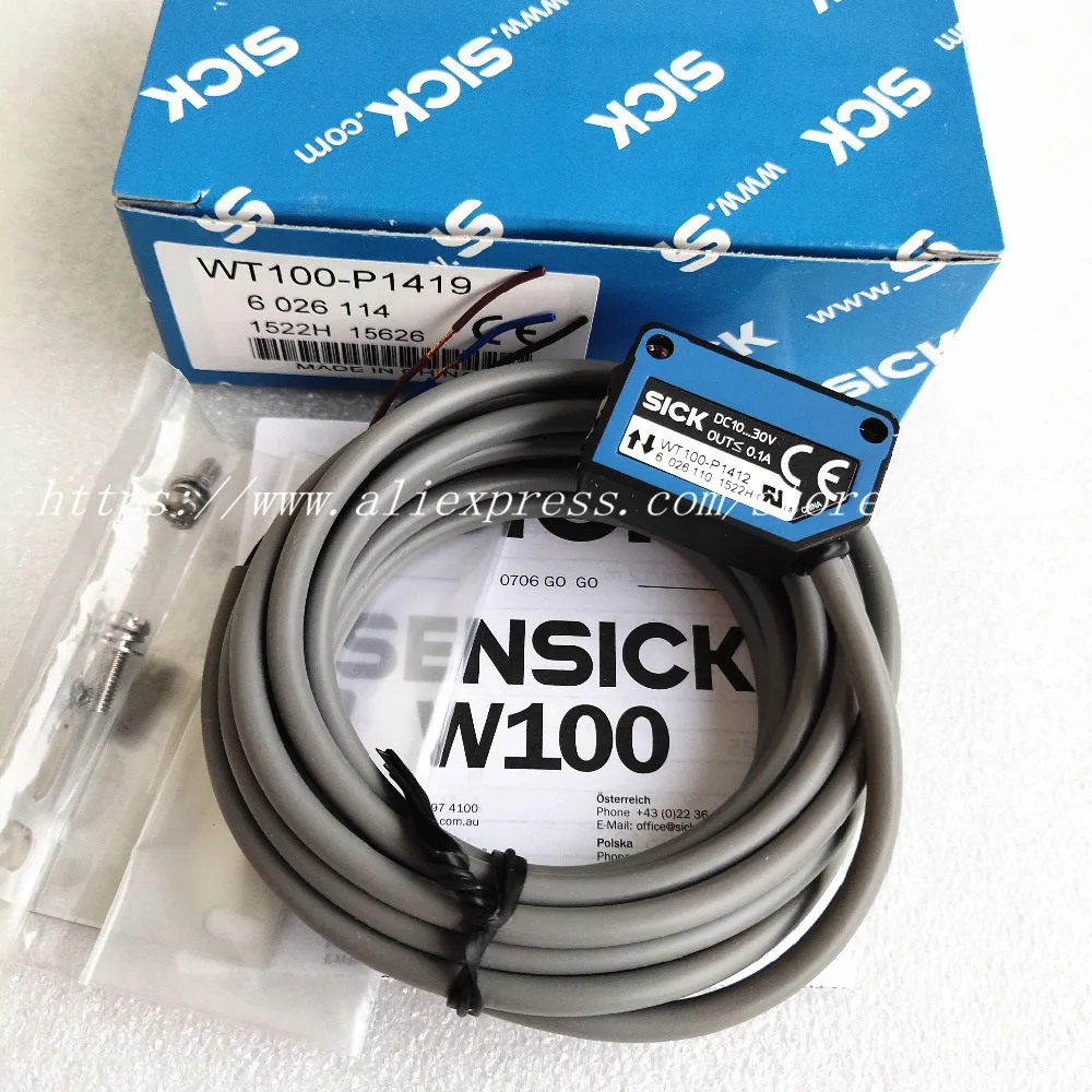 WT100 P1419 P1412 PNP фотоэлектрический переключатель Датчик Sick 100% Новый