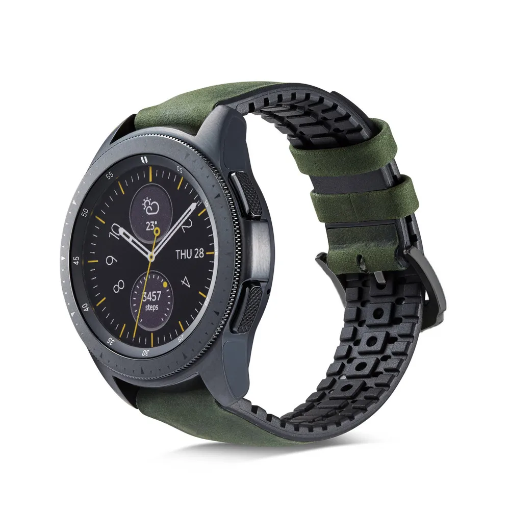 Матовый Силиконовый + кожаный ремешок для Samsung Galaxy Watch 4 3 браслет классических