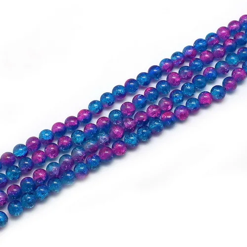 Fuchsia Turquoise 40-100 шт./лот 4 мм/6 мм/8 мм/10 мм Смешанные Круглые Стеклянные Бусины снежные трещины кварцевые бусины разделительные бусины для изготовления ювелирных изделий своими руками - Цвет: Fuchsia Turquoise