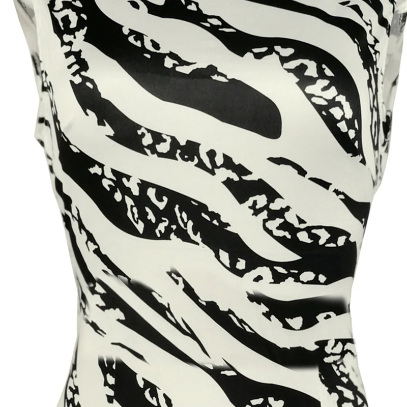 Лето 2019 Новая мода Высокая Талия платье с воротником стойкой без рукавов принтом