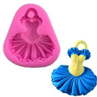 skirt silicone mold dance dress shape fondant cake chocolate candy cookies pastry biscuits mould diy decoration baking tools
