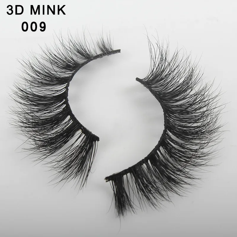 Ресницы из меха норки 3D предварительно сделанные накладные ресницы плотные натуральные длинные очаровательные наращивания ресниц#009-#016 - Длина: 009