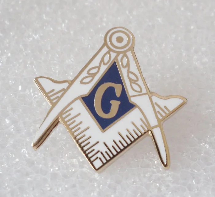 Значок на лацкан Masonic S &amp C перегородчатый белый значок