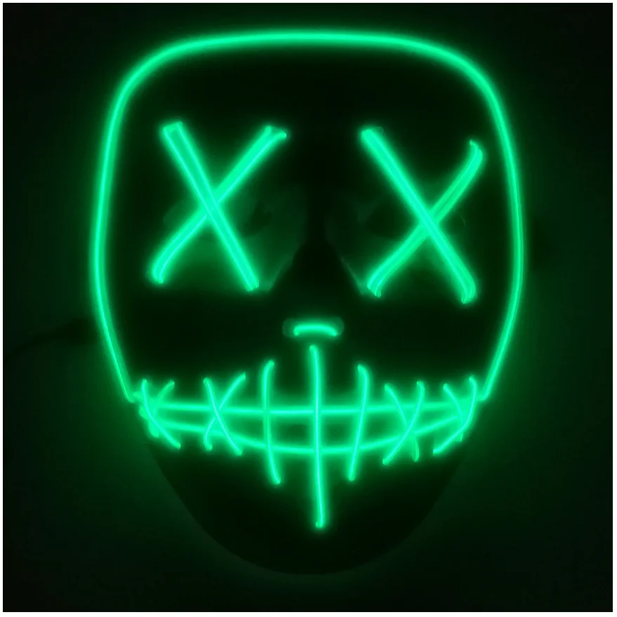 Halloween Mask LED Light Up Party for face Rave Parties Great Funny Masks Festival Cosplay Costume 9 colors free shipping | Дом и сад