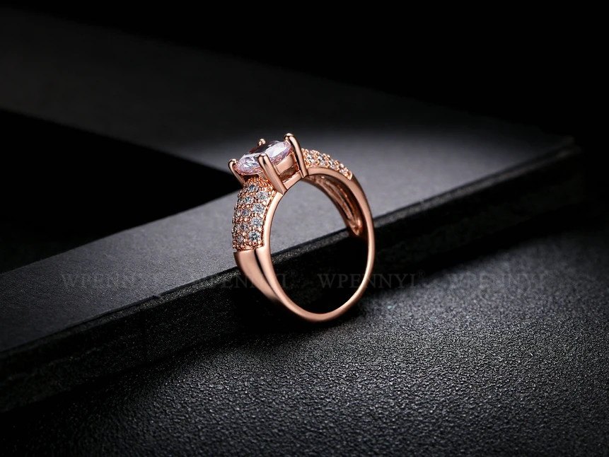 Сверкающие 1.5ct циркониевые Кристальные проложенные женские обручальные кольца