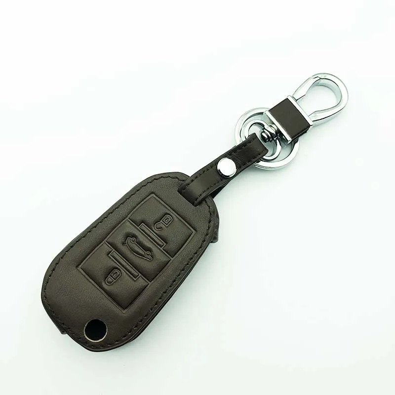 Кожаный чехол для автомобильного ключа Citroen C4 CACTUS C5 C3 C6 C8 Picasso Xsara Peugeot 3008 308 RCZ 508 408