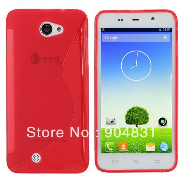 Free shipping 2013 Newest High Quality silicon case for THL w200 phone white red blue gray four color in stock |