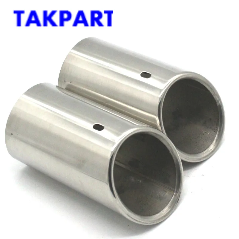 TAKPART 2 x Нержавеющая сталь Задняя хромированная выхлопная труба глушителя для Audi A4