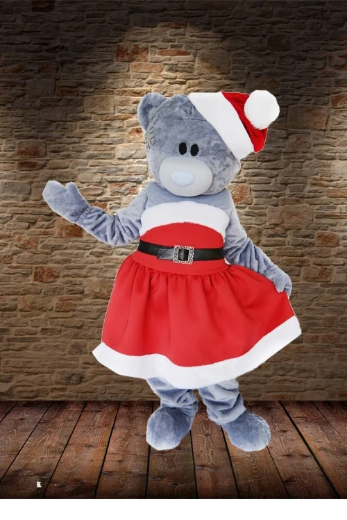 Christmas Teddy bear mascot costumes pink dresses Teddies bear tailsman doll cosplay costumes for Xmas Carnival party event