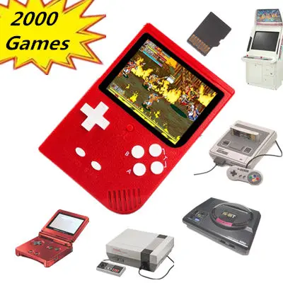 Ретро мини портативная игровая консоль 2000 игр с TF слотом для карт GBA Snes Nes sega Megadrive
