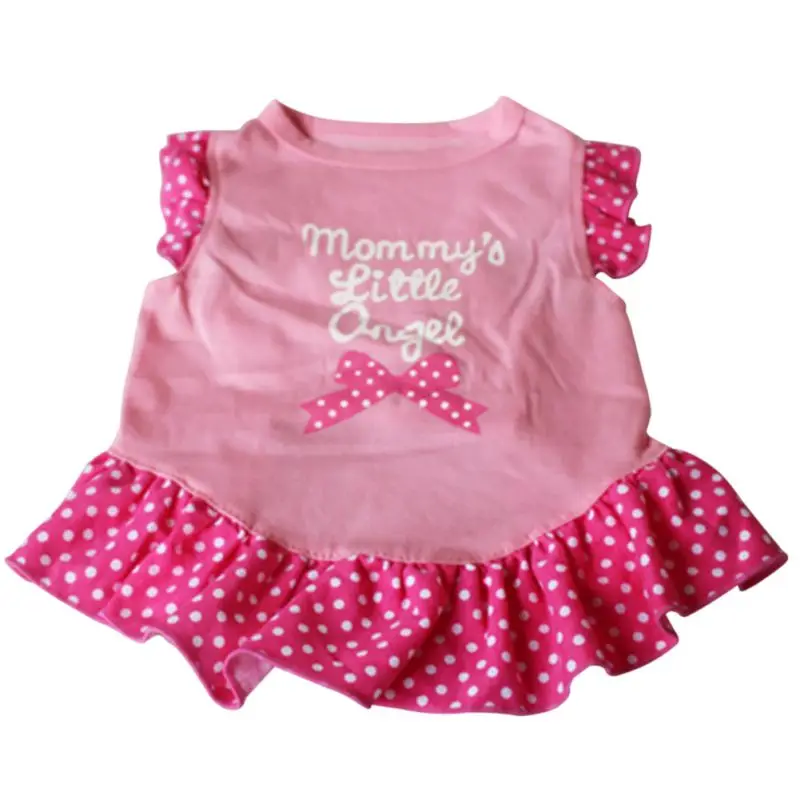 Сезон весна-лето Платье маленькой принцессы для кошки или собаки в горошек с