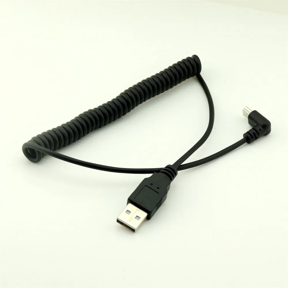 1 шт. Спиральный адаптер USB 2 0 A папа к мини 5 Pin угловой футов|coiled usb|mini usbmini usb a |