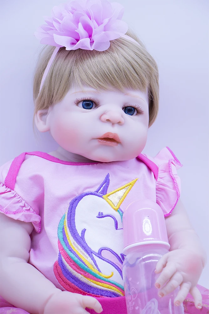 DOLLMAI 22 дюйма 55 см Bebe Reborn кукла белая кожа силиконовая девочка игрушка Baby подарок