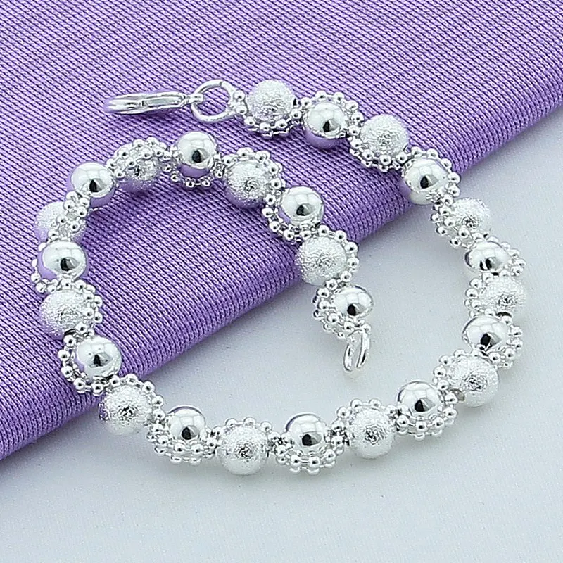 Free Shipping Newest Fashion Jewelry Silver Plated Round Ball Chain Charm Bracelet YH017 | Украшения и аксессуары