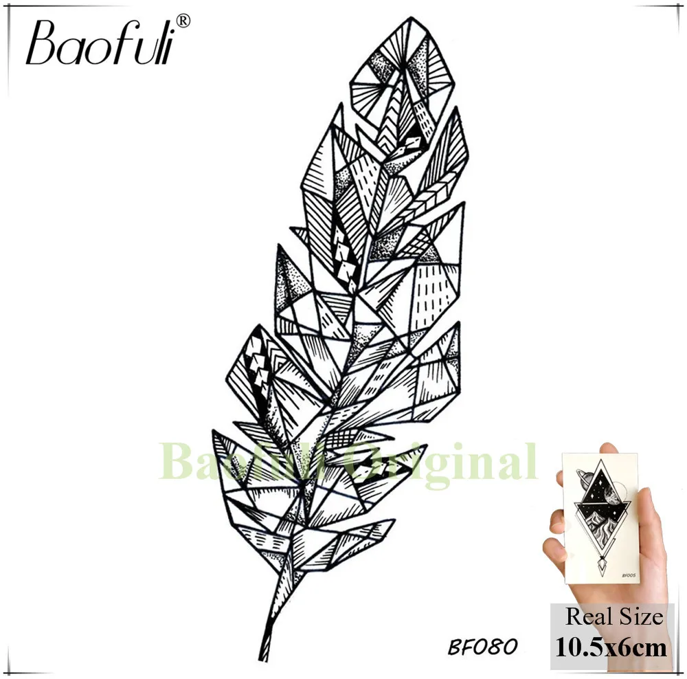 Временные мужские и женские татуировки BAOFULI геометрической формы боди арт