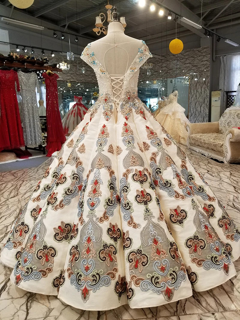 LS7878 цветное вечернее платье до пола с круглым вырезом рукавами-крылышками в