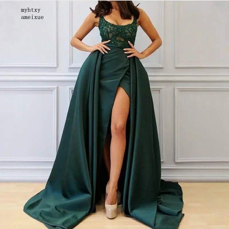 

New Arrival Long evening dress Lace Beading Dubai Arabic Caftan Party dress evening Abendkleider evening gown robe soiree longue