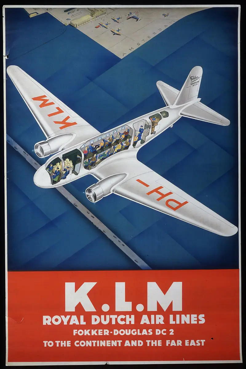 Нидерланды K.L.M. Классические настенные стикеры Royal Holland Airline с Java Картина на холсте