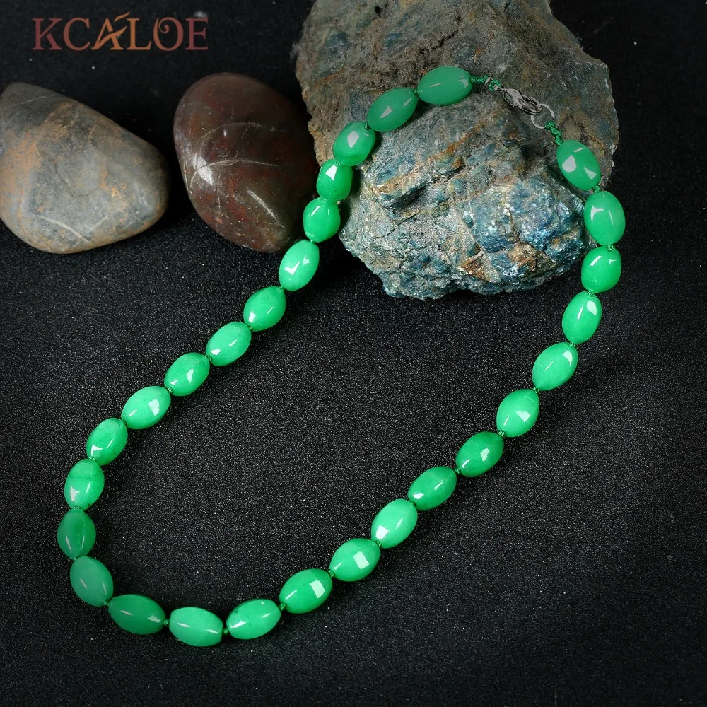 Индийский Агат Ожерелье Зелёный Натуральный Природный Камень Бусы На Шею Для