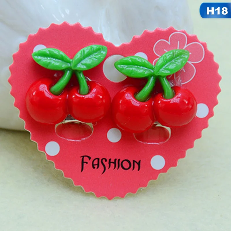 H18 Новые корейские креативные Мультяшные милые животные цветы детские серьги для девочек клипсы принцесса милые клипсы Ювелирные серьги в подарок для девочек - Окраска металла: H18