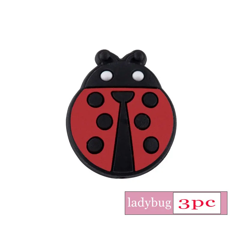 3pc Ladybug Red 3 шт Силиконовые бусы для прорезывания зубов детские товары грызун животное панда детский Прорезыватель DIY для соски подвеска на цепочке-ожерелье жевательная - Цвет: 3pc Ladybug Red