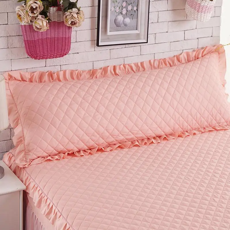 as picture JaneYU Couple Thickened Double Pillow Cover Cotton Pillow Cover, 1.2m 1.5m Long Pillow Cover 1.8m Pillow Cover - Цвет: as picture