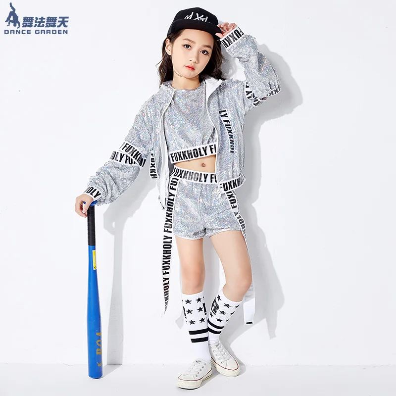 Костюм джазового танца для девочек и костюм с блестками живота Корейская версия