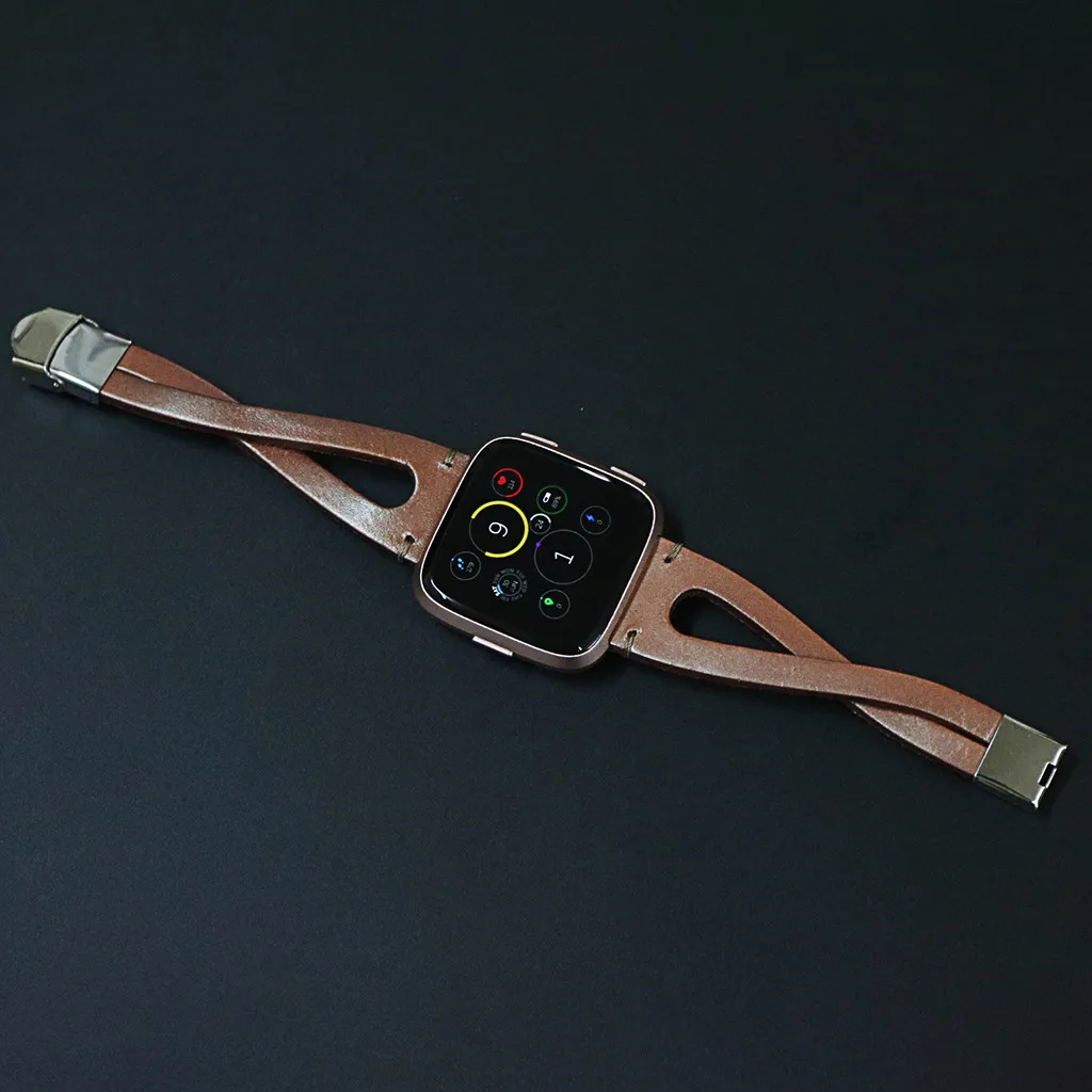 Ouhaobin кожаный ремешок для Fitbit Versa/Versa Lite, сменный Браслет, Кожаный ремешок, браслет на запястье 601