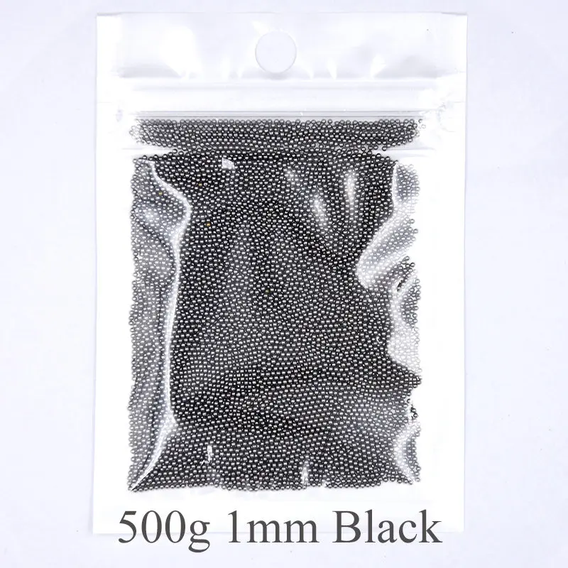 500g-1mm-Black Swagpick 1 мм украшения для ногтей 3D микро металлические бусины черный розовое золото бисер "икра" аксессуары для ногтей гель для приклеивания страз полировки советы - Цвет: 500g-1mm-Black