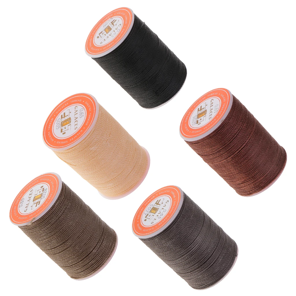 

5Pcs Waxed Thread 0.65mm Round Beading Cord DIY Jewelry Necklace Making String Upholstery Shoes Luggage Leather Sewing