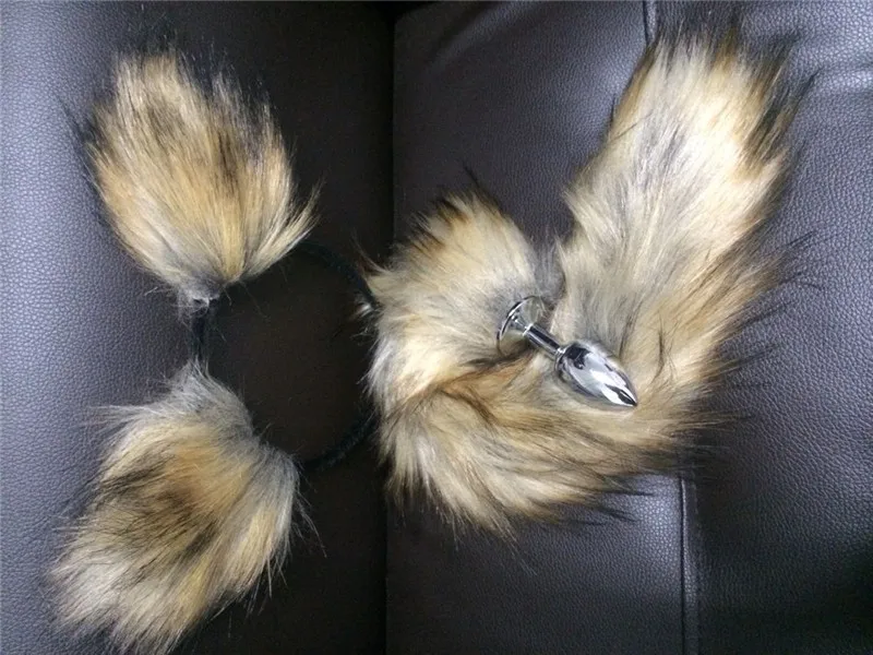 Fantasy Fox Ears &ampTail Metal Anal Plug Tail Erotic Anus Toy Insert Butt Sex Product for Women Men Gay Adult Accessories |