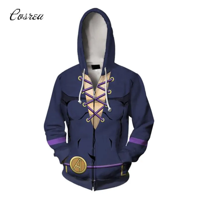 Jojo одежда толстовка женская Jojo Необычные Приключения Толстовка Kira Yoshikage худи на молнии для косплея спортивный костюм для мальчиков