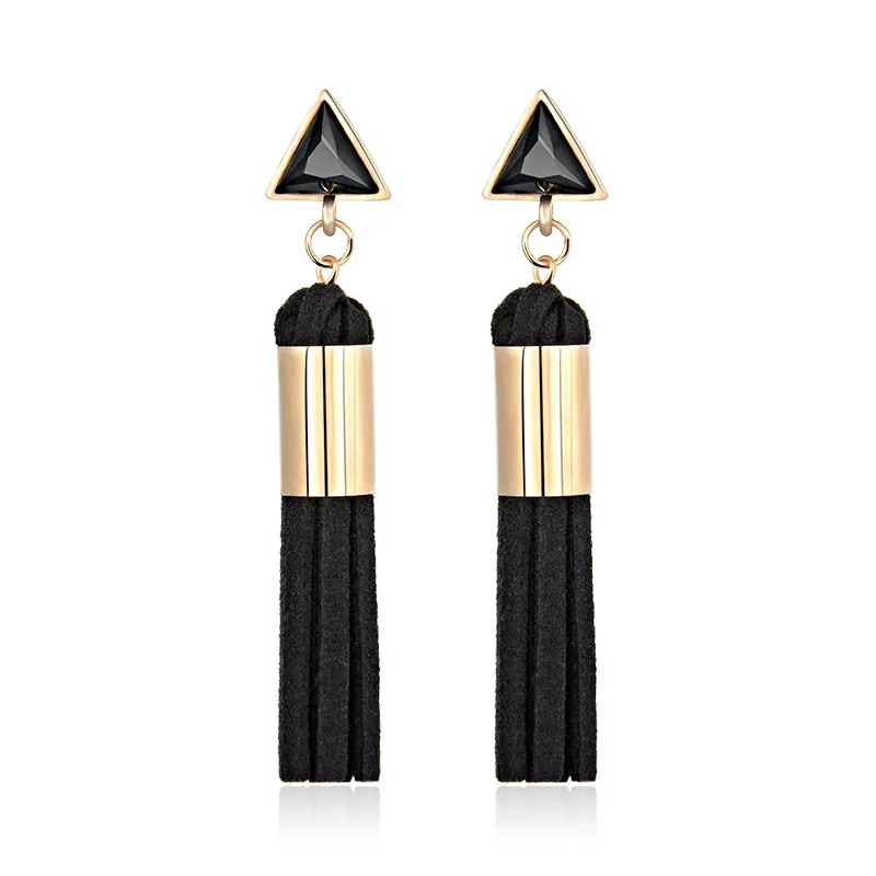 Модные Ретро треугольные серьги-кисточки с подвеской геометрические серьги из